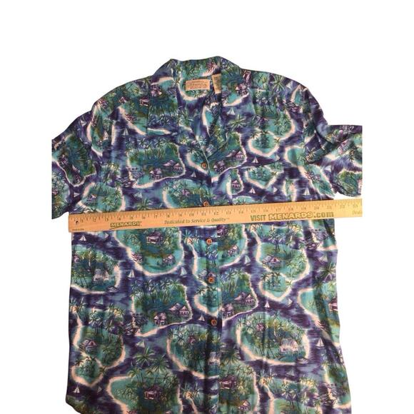 St. John's Bay Women's Size L Summer Tropical Hawaiin Button Shirt - Picture 7 of 8